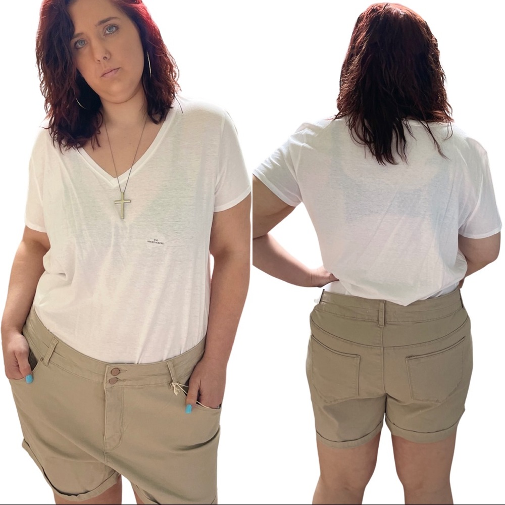 Dual Button Twill Shorts ROYALTY FOR ME Plus